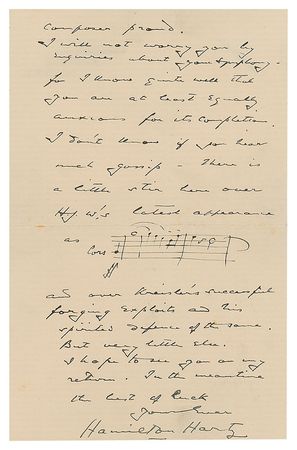Lot #595 Hamilton Harty Handwritten Letters Signed - Image 6