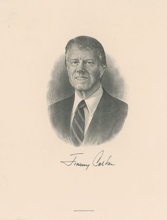 Lot #131 Jimmy Carter and Gerald Ford Engravings - Image 1