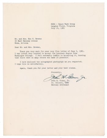 Lot #415 John Glenn - Image 1