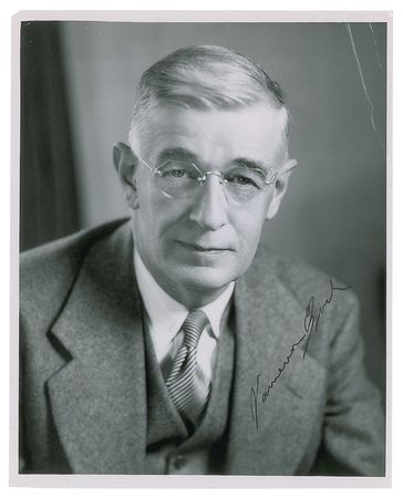 Lot #238 Vannevar Bush Signed Photograph and Pamphlet - Image 1