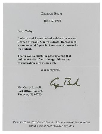 Lot #117 George Bush: Remembering Sinatra: 