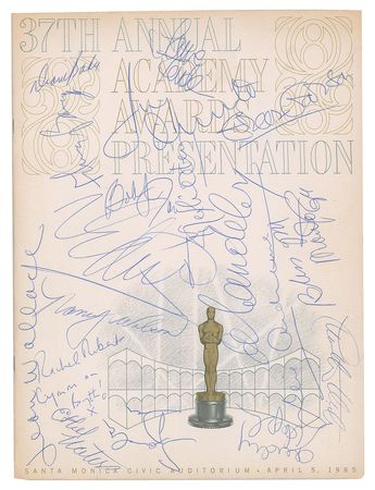 Lot #692 37th Academy Awards: McQueen, Hepburn, and many more attend the 37th Oscar ceremony - Image 1