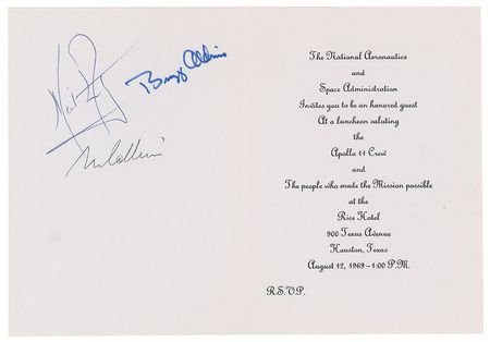 Lot #372 Apollo 11: Apollo 11 dine at the Rice Hotel before their 'Giant Leap' tour - Image 1