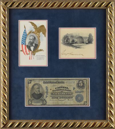 Lot #61 Benjamin Harrison Engraving - Image 1