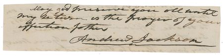 Lot #22 Andrew Jackson Handwritten Letter Signed