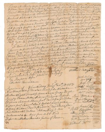 Lot #195 Matthew Thornton: Significant autograph land contract for Alexandria, New Hampshire, by the future Declaration signer - Image 1