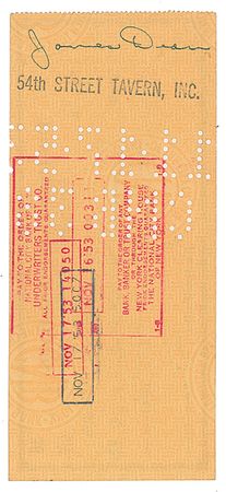 Lot #697 James Dean: Triple-signed Dean check from late 1953 - Image 2