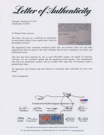 Lot #912 Bobby Jones Typed Letter Signed - Image 2