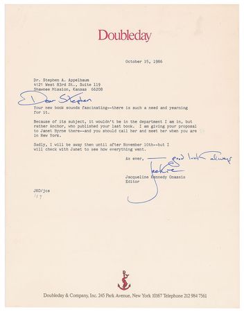 Lot #86 Jacqueline Kennedy Typed Letter Signed - Image 1