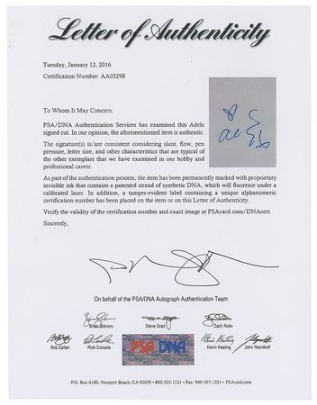 Lot #688 Adele and Aretha Franklin Signatures - Image 3