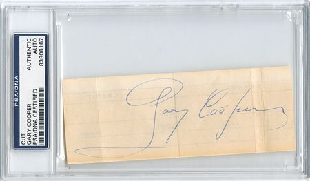 Lot #729 Gary Cooper and Cary Grant Signatures - Image 1