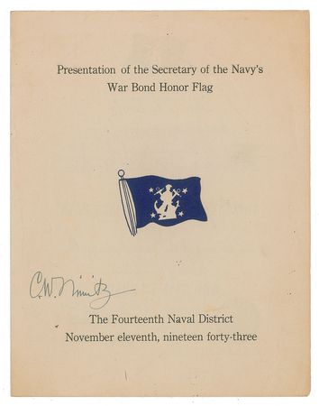 Lot #355 Chester Nimitz Program - Image 1