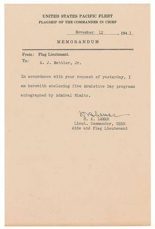 Lot #355 Chester Nimitz Program - Image 2
