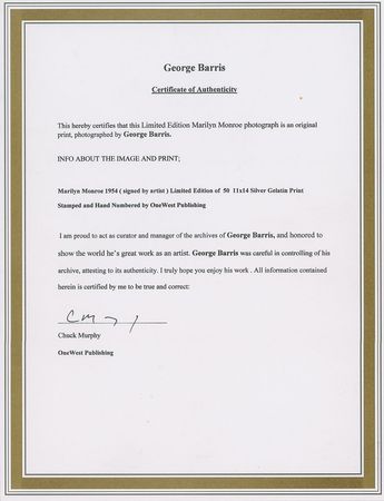 Lot #781 Marilyn Monroe: George Barris Photograph - Image 2