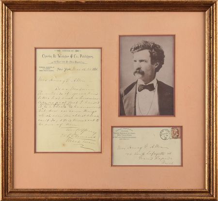 Lot #484 Samuel L. Clemens: Unique 