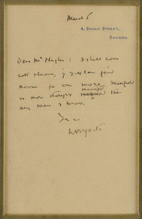 Lot #497 William Butler Yeats: 