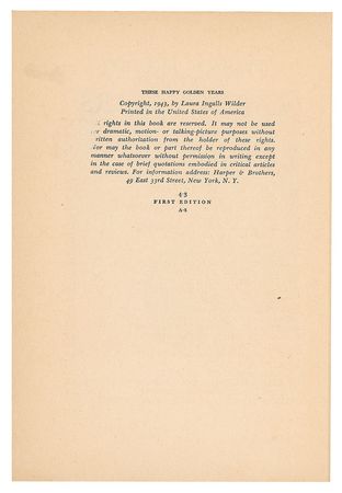 Lot #541 Laura Ingalls Wilder Book - Image 3