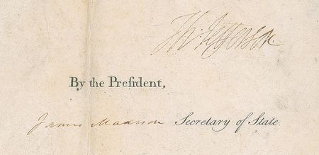 Lot #10 Thomas Jefferson and James Madison: Stunning unissued Jefferson-Madison scallop-topped ship’s pass - Image 2