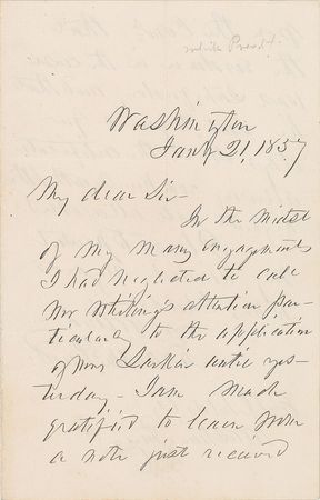 Lot #34 Franklin Pierce Handwritten Letter Signed - Image 1