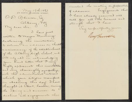 Lot #60 Benjamin Harrison: Sympathy for the 