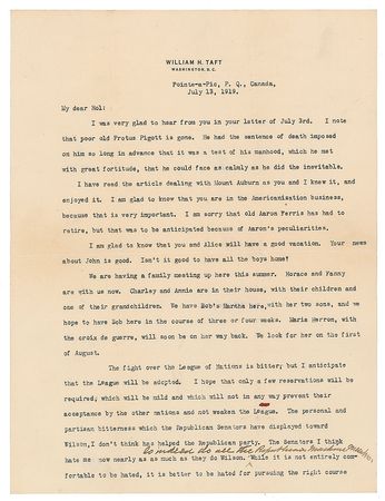 Lot #66 William H. Taft: 
