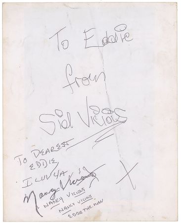 Lot #4661 The Sex Pistols: Sid Vicious Signed Photograph - Image 1