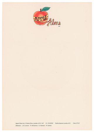 Lot #4051  Beatles Apple Records Letterhead - Image 1