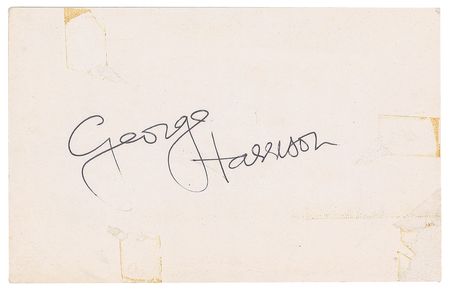 Lot #4029 George Harrison Signed Photo Postcard