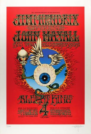 Lot #4085 Jimi Hendrix 1968 San Francisco Print