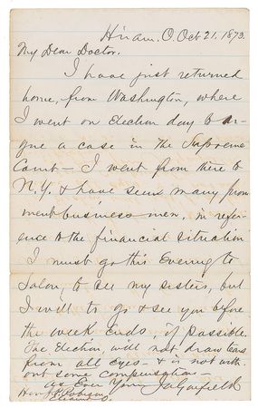 Lot #18 James A. Garfield: I went on election day