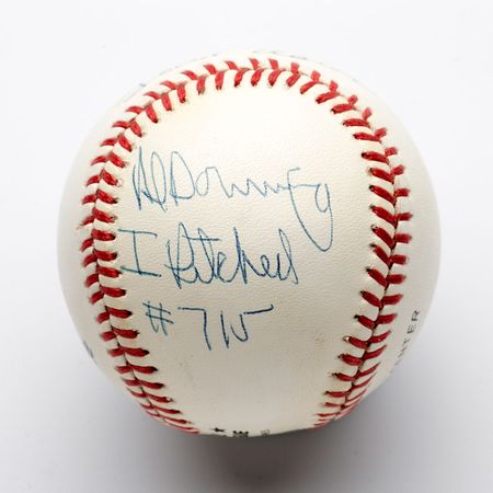 Lot #762 Hank Aaron and Al Downing Signed Baseballs - Image 3