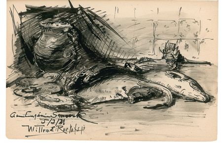 Lot #538 Sergei Rachmaninoff: Impressive hotel guest book, featuring Rachmaninoff, Casals, Bernhardt, and a series of leading Dutch artists - Image 14