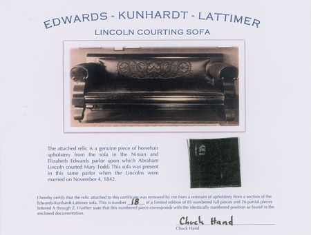 Lot #12 Abraham Lincoln Artifact