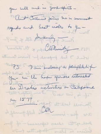 Lot #267 Chester Nimitz Handwritten Letter Signed - Image 2
