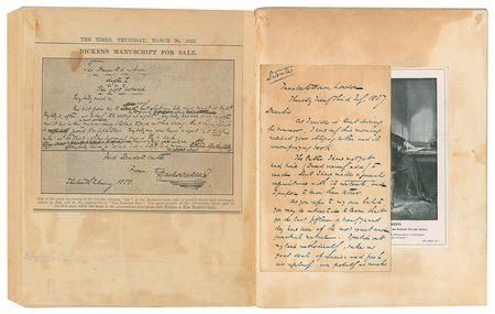 Lot #414 Charles Dickens: Dickens on his daily routine—