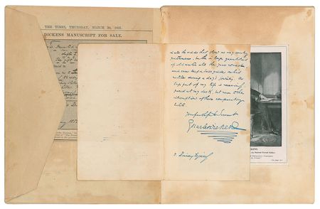 Lot #414 Charles Dickens: Dickens on his daily routine—