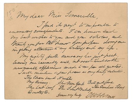 Lot #499 Oliver Wendell Holmes, Sr: Holmes includes 'My Aviary' and 'The Chambered Nautilus' among his favorites - Image 2