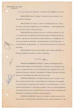 Lot #141 Fidel Castro Signed Document - Image 1