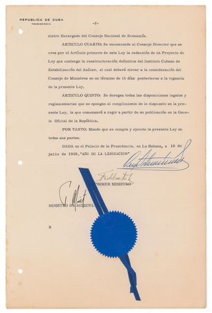 Lot #141 Fidel Castro Signed Document - Image 2