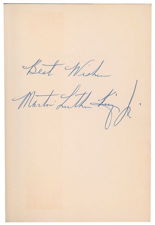 Lot #118 Martin Luther King, Jr: A boldly signed first edition of King’s 1963 sermons - Image 1