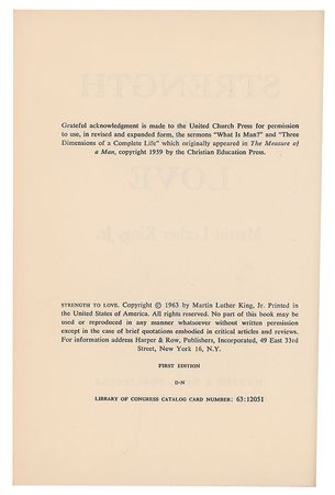 Lot #118 Martin Luther King, Jr: A boldly signed first edition of King’s 1963 sermons - Image 2