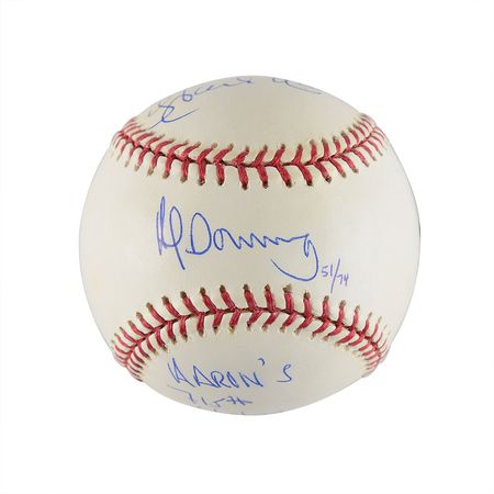 Lot #763 Hank Aaron and Al Downing Baseball - Image 2