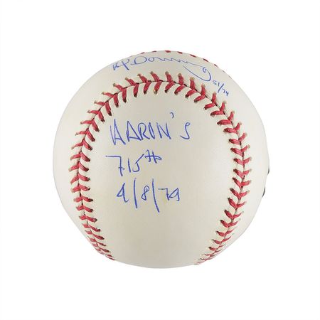 Lot #763 Hank Aaron and Al Downing Baseball - Image 3