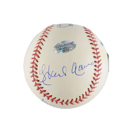 Lot #763 Hank Aaron and Al Downing Baseball - Image 1