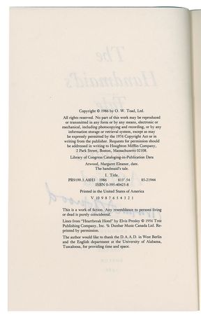 Lot #473 Margaret Atwood Book - Image 2
