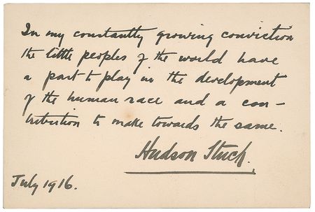 Lot #245 Hudson Stuck Signed Quote and Book - Image 1