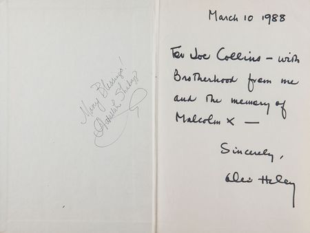 Lot #497 Alex Haley: Signed by Malcolm X's co-author and daughter - Image 2