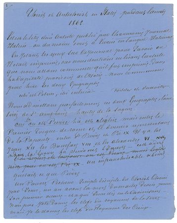 Lot #417 Alexandre Dumas, pere Signed Manuscript - Image 1