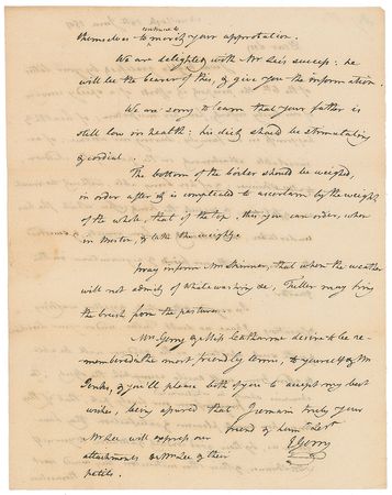 Lot #105 Elbridge Gerry Handwritten Letter Signed - Image 2
