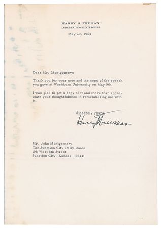 Lot #101 Harry S. Truman - Image 1